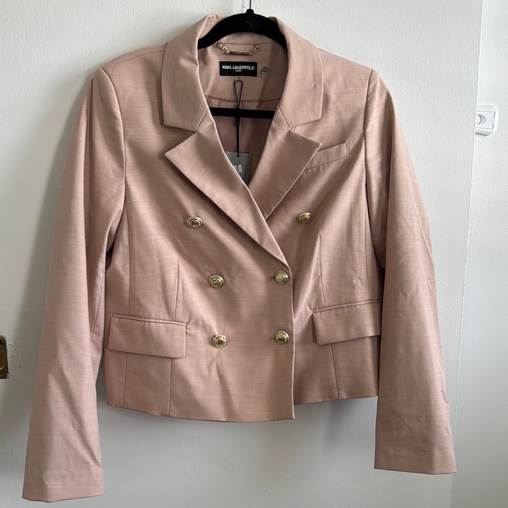 Karl Lagerfeld Light Pink Double-Breasted Women's Jacket